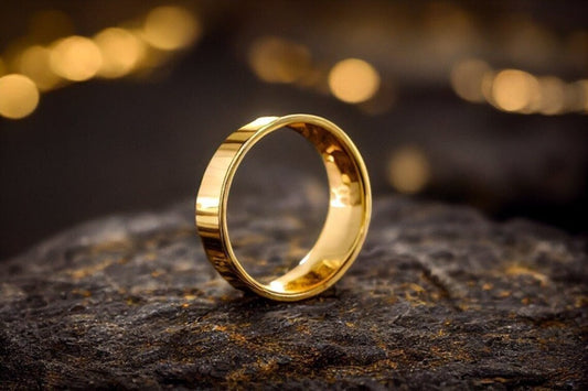 Classic Flat Wedding Band In Solid Gold