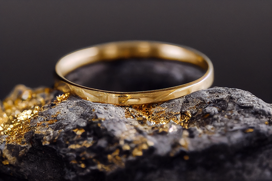 Solid Gold Flat Shaped Ring
