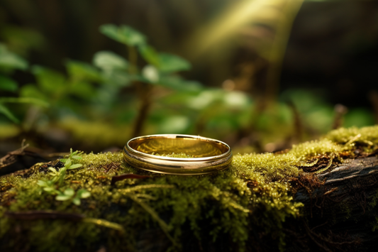 Solid Gold Dome Shaped Wedding Band With Round Edges In Yellow Rose White Gold, High Polish Finish, Elegant Symbol of Love