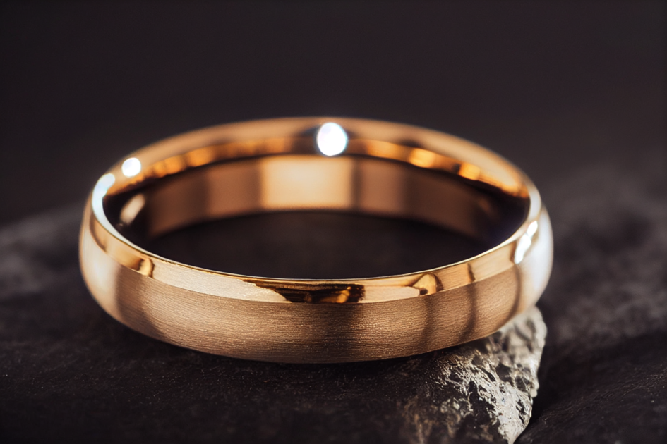 2-8mmm Dome Shaped Ring With Matte Finish & Polished Edges