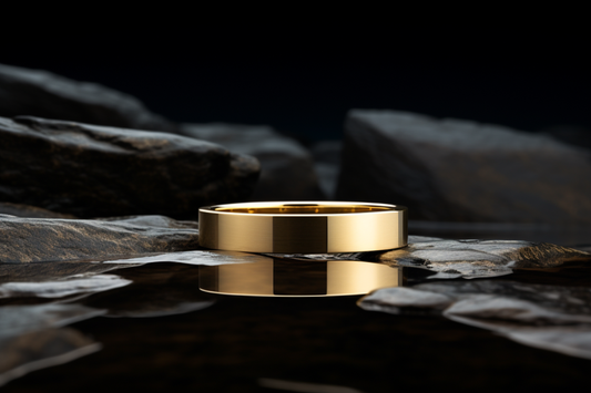 Solid Yellow Gold Flat Shaped Classic Wedding Band | Elegant and Durable Ring for Men or Women