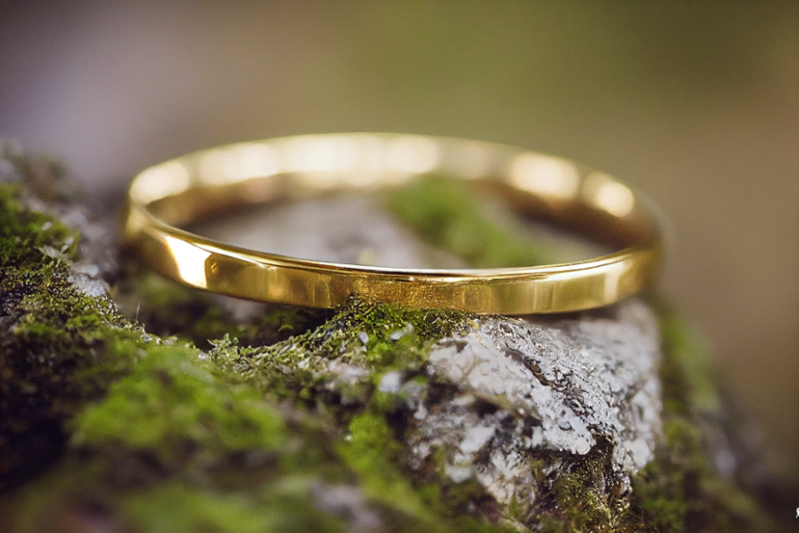 1.5mm Simple Flat Shaped Gold Band