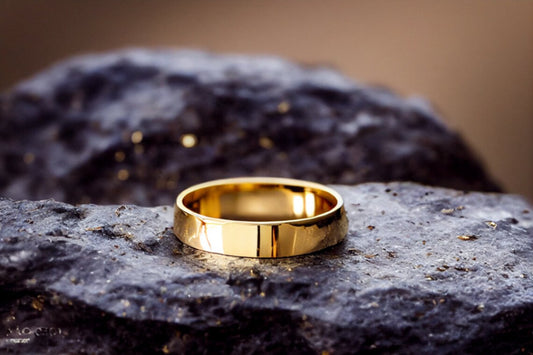Classic Flat Wedding Band In Solid Gold