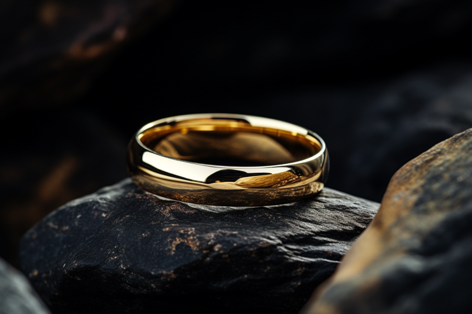 Classic Solid Gold Dome Shaped Wedding Band