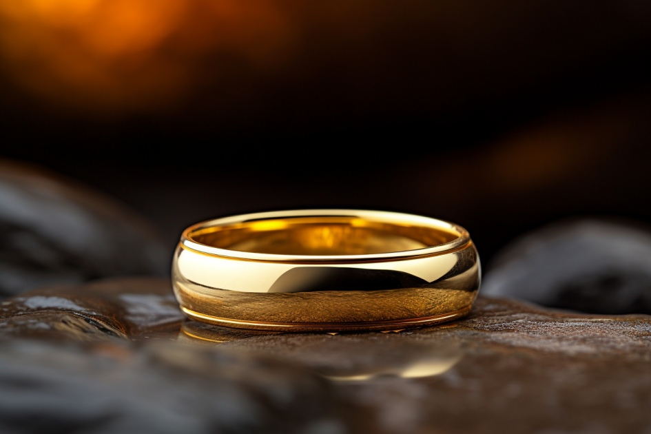 Solid Gold Dome Shaped Wedding Band With Rounded Edges