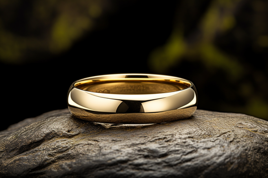 Classic Solid Gold Dome Shaped Wedding Band