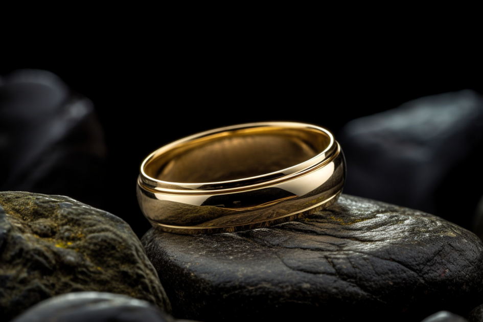 Dome Shaped Wedding Band With Flat Edges