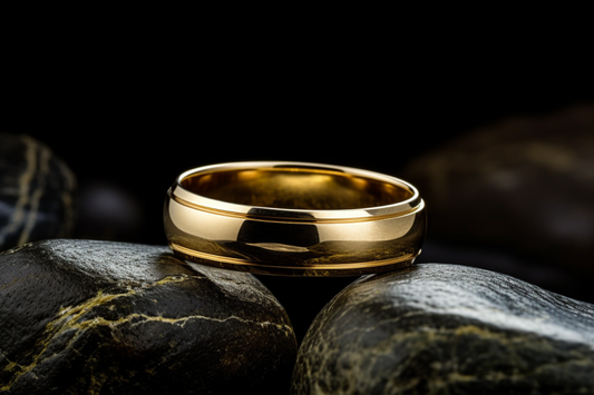 Dome Shaped Wedding Band With Flat Edges