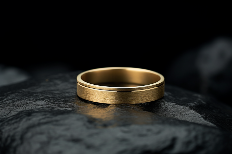 Matte Finish with Distinctive Single Groove Flat Band