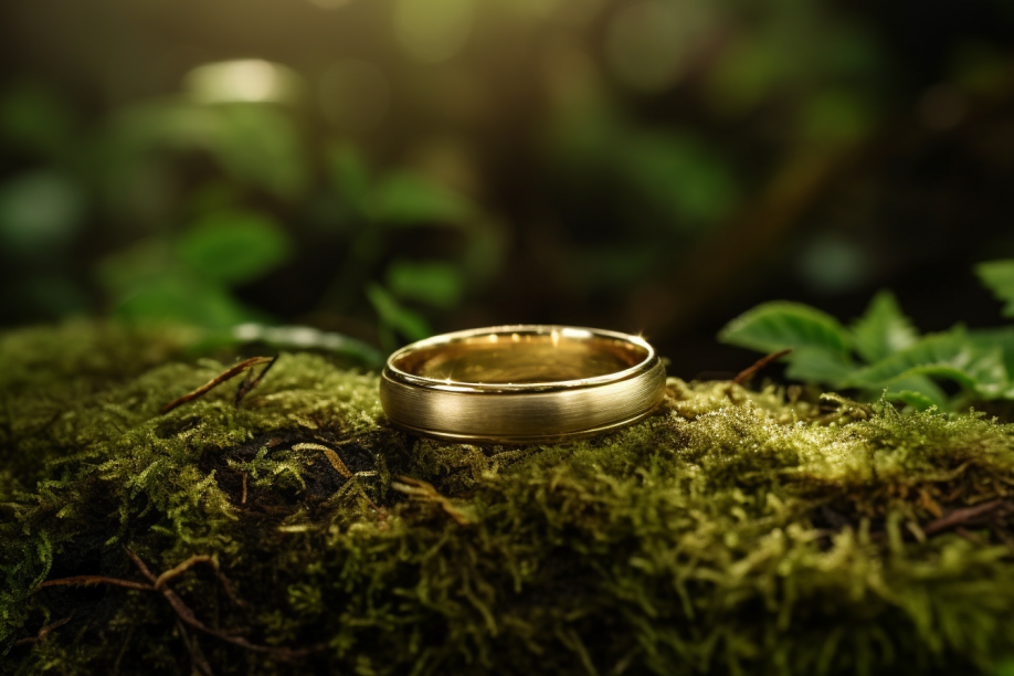 Matte & Round Edged Gold Wedding Band