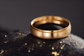 Matte Flat Shaped & Cut Edges Gold Wedding Band