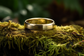 Gold Wedding Band In Finish & Cut Bevelled Edges