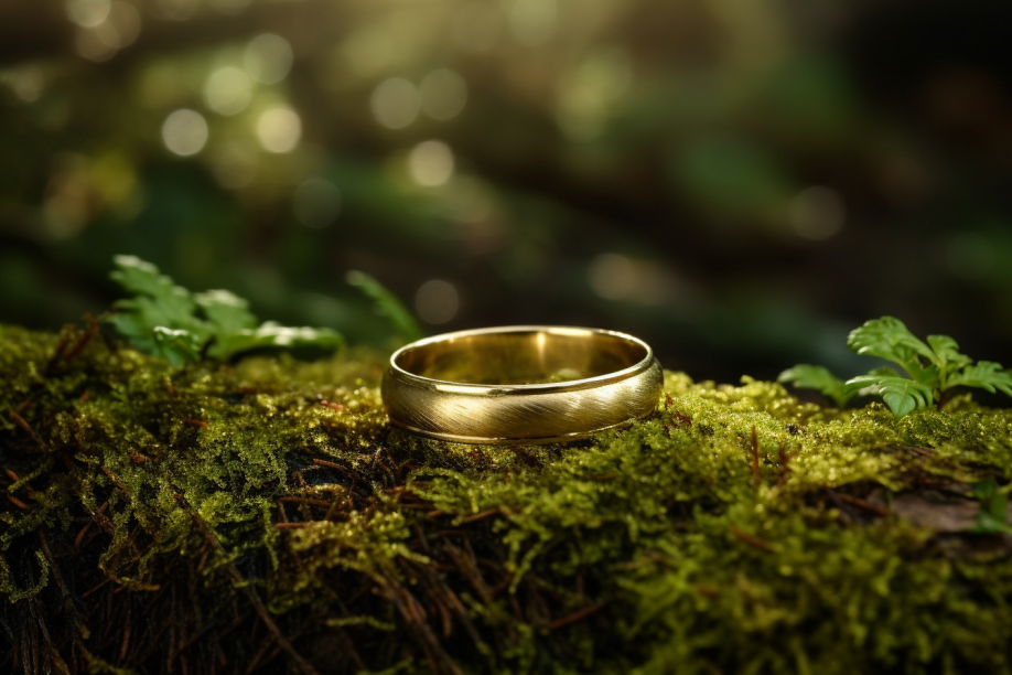 Sideways Matte & Round Edges Solid Gold Dome Shaped Wedding Band In Yellow Rose White Gold, High Polish Finish, Elegant Symbol of Love