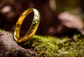 Domed Hammered Solid Gold Wedding Band