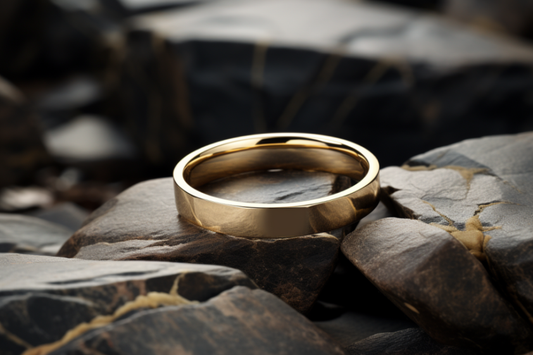 Solid Yellow Gold Flat Shaped Classic Wedding Band | Elegant and Durable Ring for Men or Women